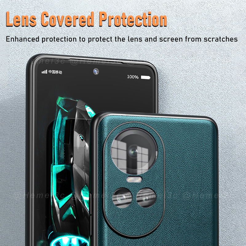 Ốp Điện Thoại Cứng Bề Mặt Da Cho OPPO Reno10 Reno 10 Pro Pro + 5G