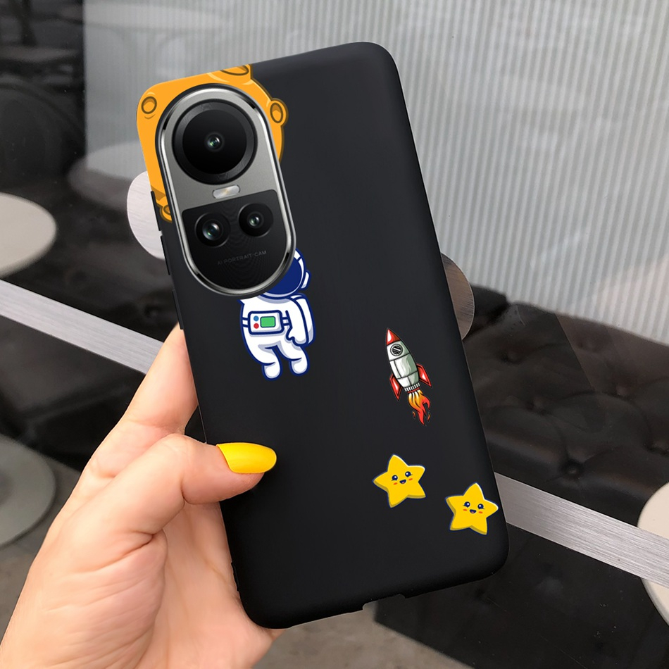 Ốp Điện Thoại Silicon Mềm Họa Tiết Bò Sữa / Phi Hành Gia OPPO Reno 10  / Reno 10 Pro  2023 Reno10 10Pro 5G