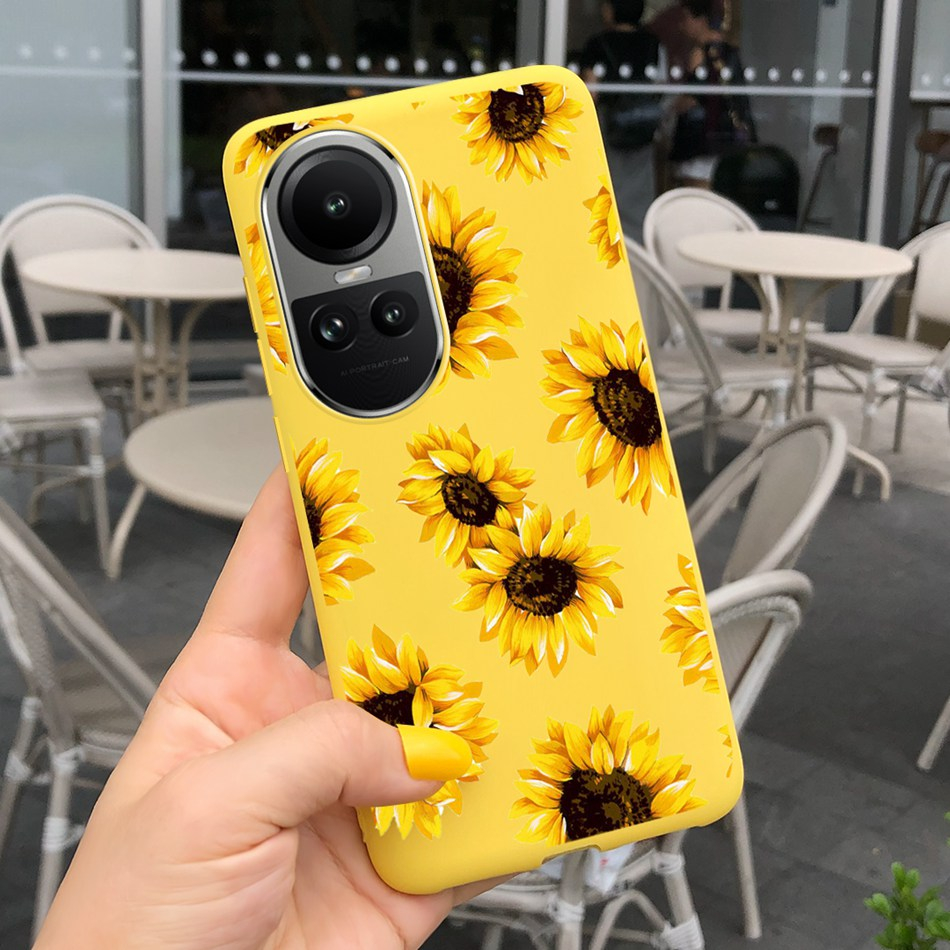 Ốp Điện Thoại Silicon Mềm Họa Tiết Hoa Hướng Dương Cho OPPO Reno 10 10Pro 2023 Reno10 10 Pro 5G CPH2531 CPH2525