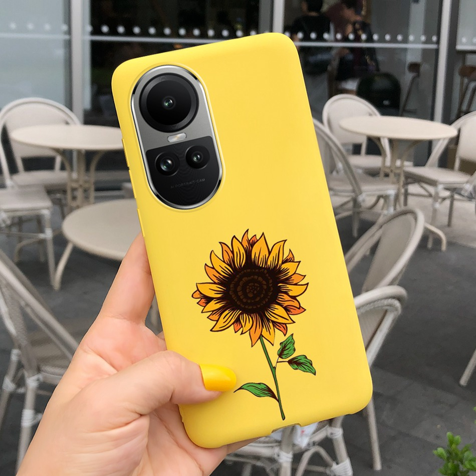 Ốp Điện Thoại Silicon Mềm Họa Tiết Hoa Hướng Dương Cho OPPO Reno 10 10Pro 2023 Reno10 10 Pro 5G CPH2531 CPH2525