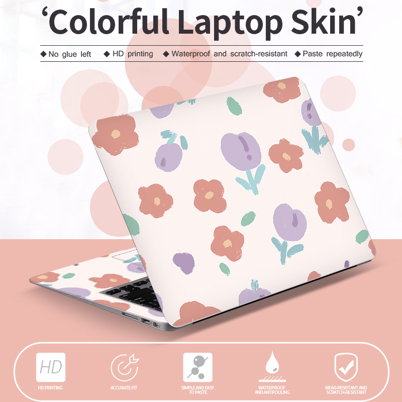 Bộ 2 Miếng Dán Trang Trí Laptop Họa Tiết Hoạt Hình 12 / 13 / 14 / 15 / 17 Inch Diy