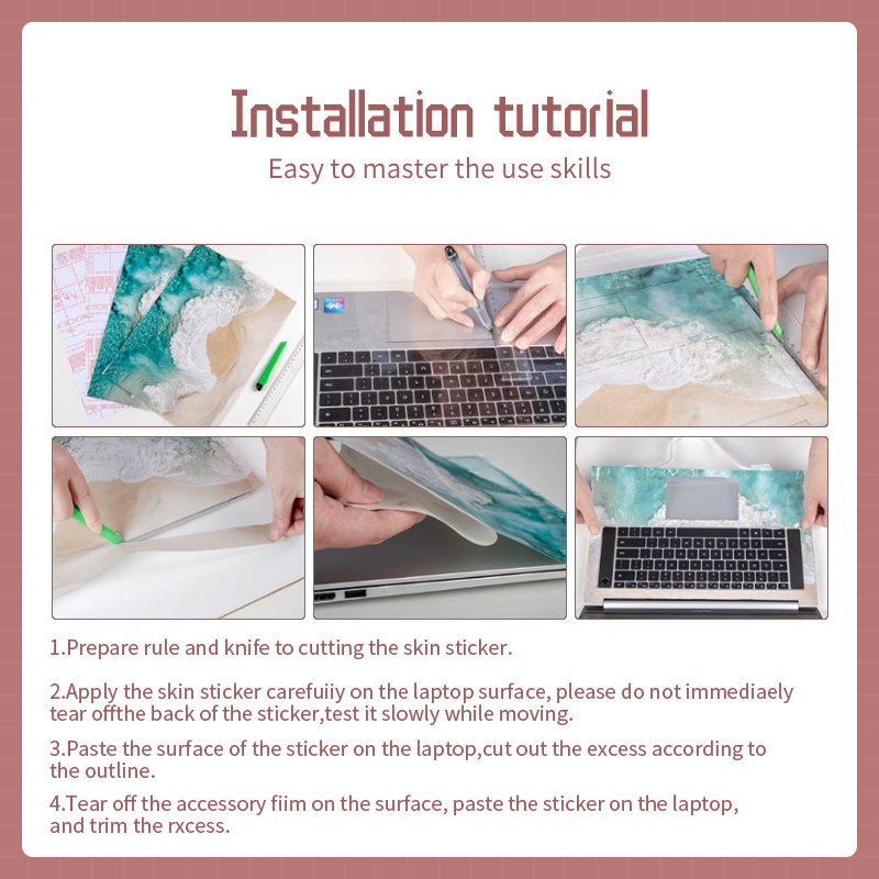 Bộ 2 Miếng Dán Trang Trí Laptop Họa Tiết Hoạt Hình 12 / 13 / 14 / 15 / 17 Inch Diy