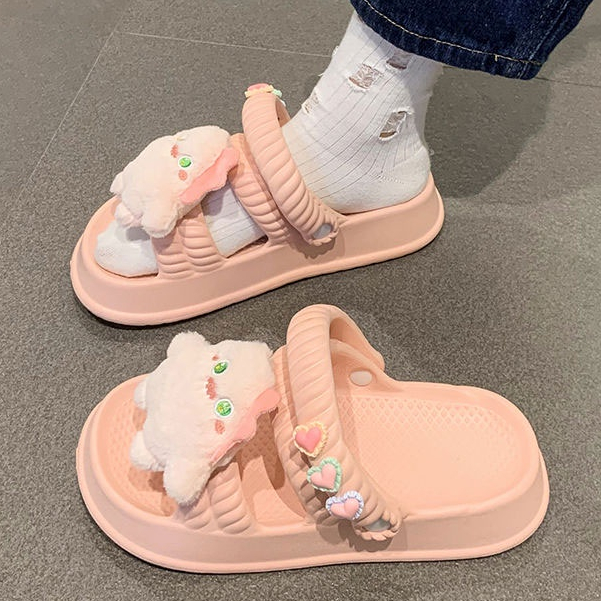 One more shoes⭐Xăng đan In Họa Tiết Hoạt Hình Dễ Thương Thời Trang Mùa Hè Cho Nữ