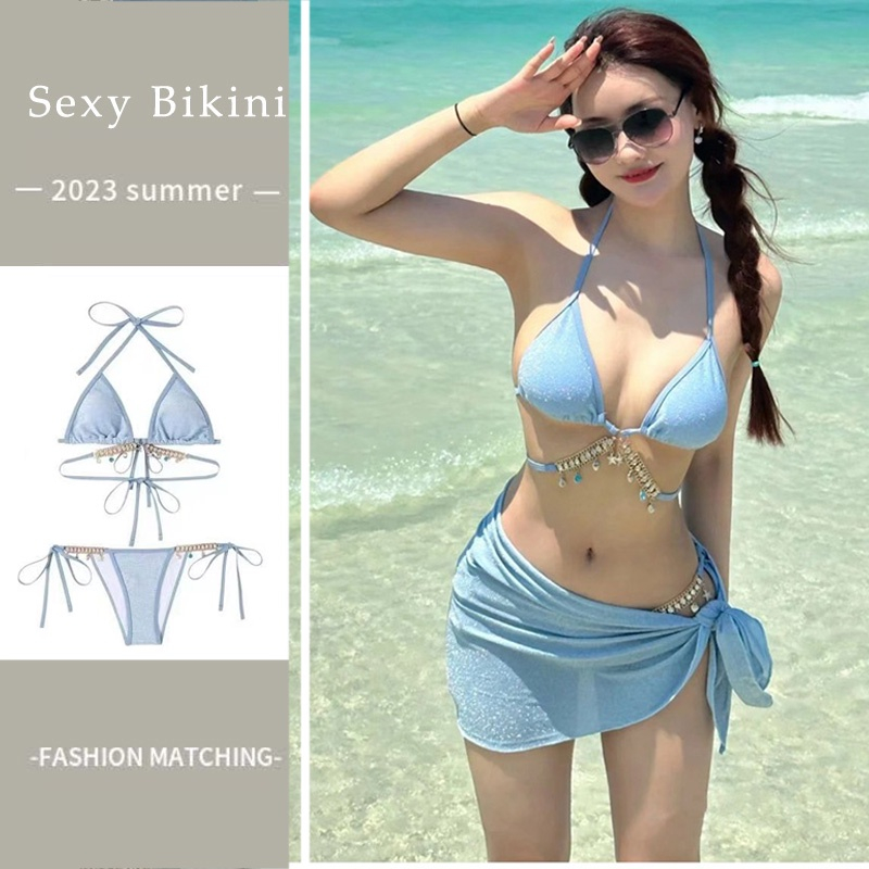 Bộ Đồ Bơi Ba Mảnh Thời Trang Hàn Quốc Gợi Cảm Cho Nữ