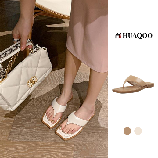Huaqoo Dép bánh mì guốc dép giày nữ Màu Sắc Đơn Giản Thoải Mái Cao Gót Chống Trơn Trượt dép đế xuồng 28ZHDLX062701