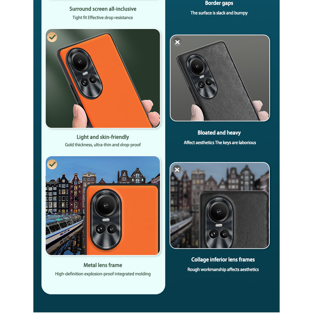 Ốp Điện Thoại Cứng Bề Mặt Da Cho OPPO Reno10 Reno 10 Pro Plus Pro + 5G