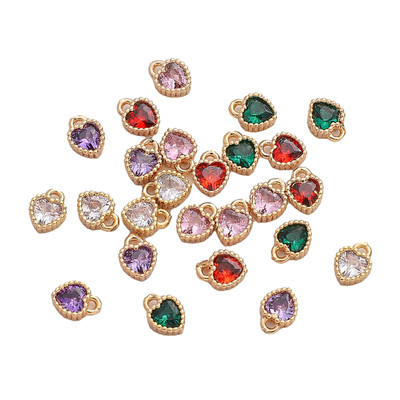 Beadia Mặt Vòng cổ Hình Trái Tim Mạ Vàng 14K Đính Đá Zircon