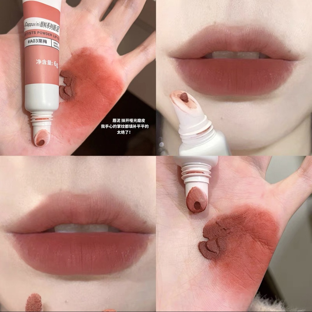 Son kem Sắc tố môi đất sét son môi dạng lỏng lâu trôi son kem chống thấm nước