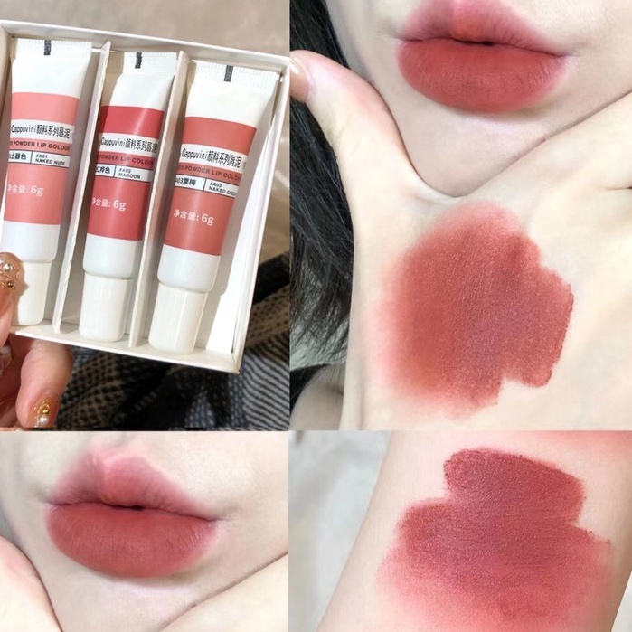 Son kem Sắc tố môi đất sét son môi dạng lỏng lâu trôi son kem chống thấm nước