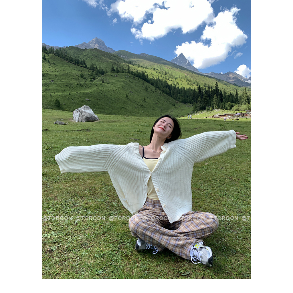 Áo Khoác Len Cardigan Hai Lớp Trước Và Sau Thời Trang Cho Nữ