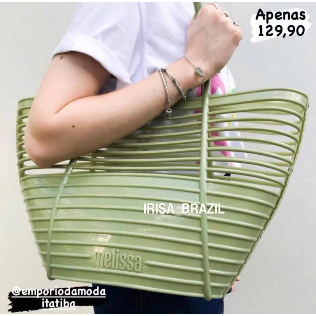 : Giao hàng nhanh chóng Melissa beach jelly cabbage basket túi dung tích lớn túi đeo vai túi xách