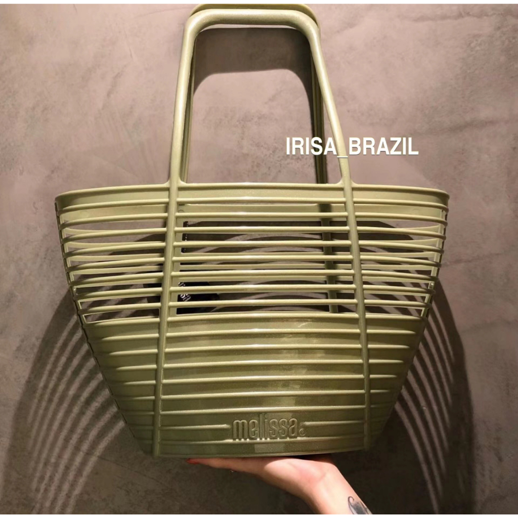 : Giao hàng nhanh chóng Melissa beach jelly cabbage basket túi dung tích lớn túi đeo vai túi xách