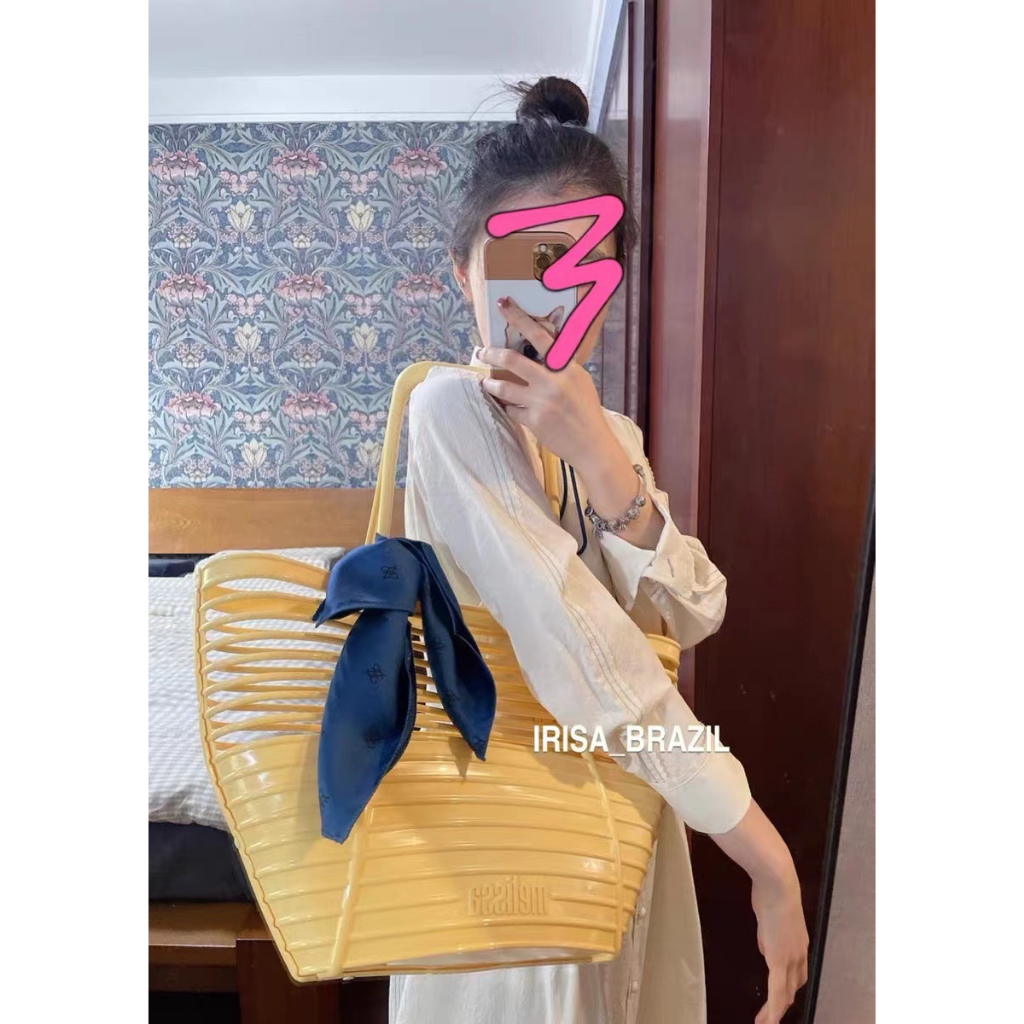 : Giao hàng nhanh chóng Melissa beach jelly cabbage basket túi dung tích lớn túi đeo vai túi xách
