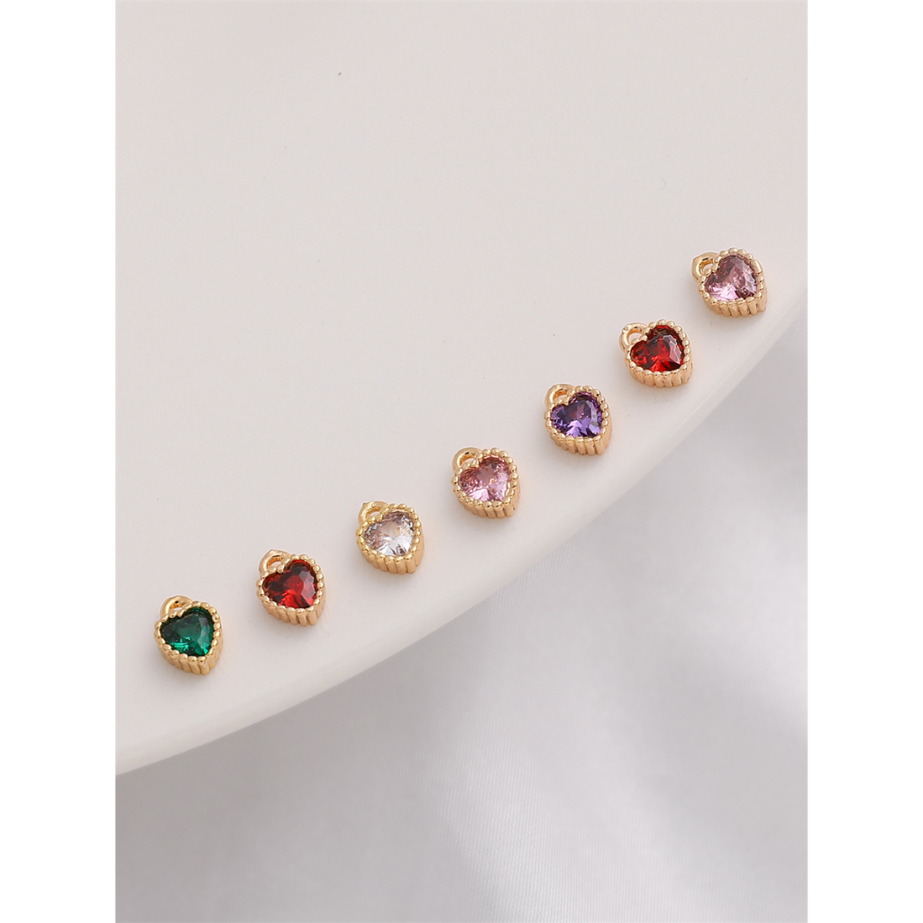 Beadia Mặt Vòng cổ Hình Trái Tim Mạ Vàng 14K Đính Đá Zircon