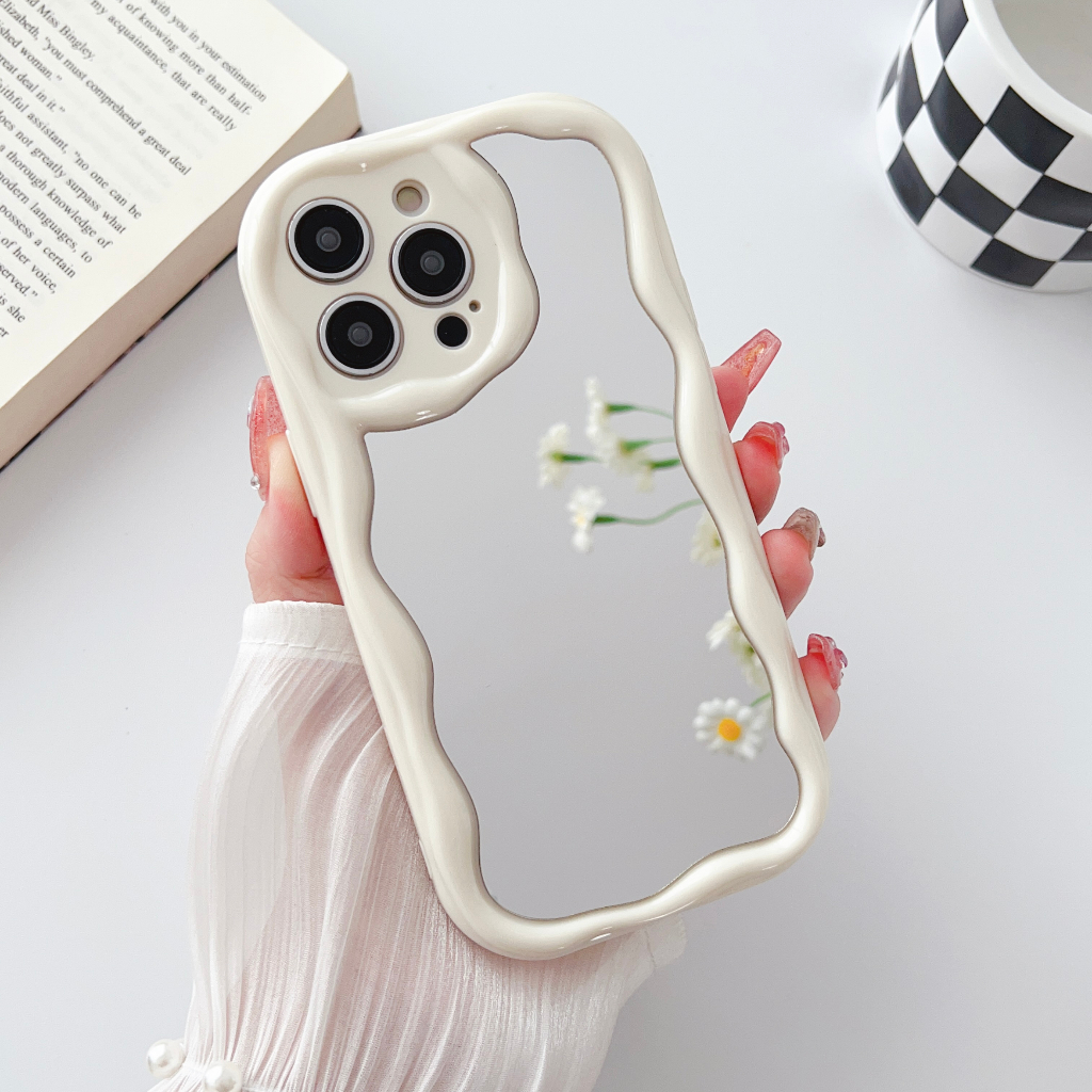 Ốp Điện Thoại Mềm Tráng Gương Họa Tiết Gợn Sóng Cho OPPO Reno 4 5 6 7 7SE 8 Pro Pro +