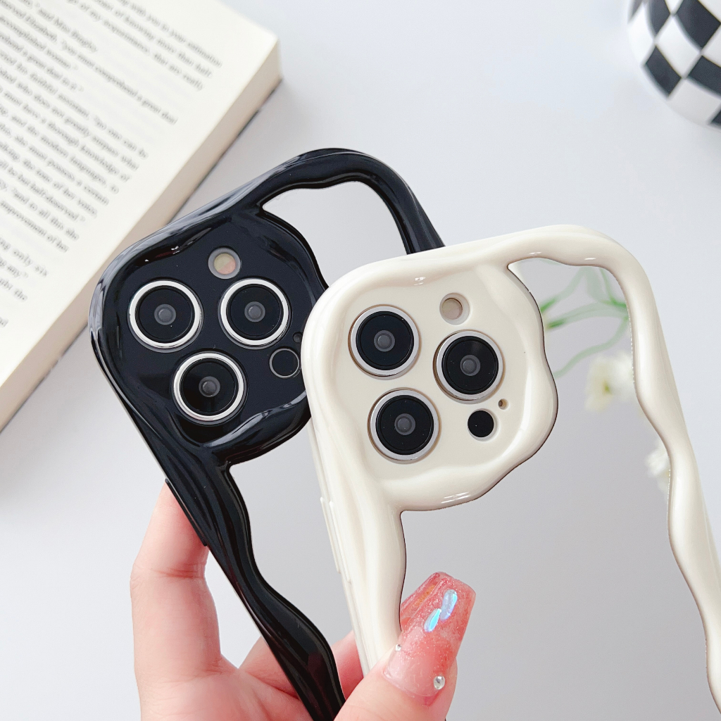 Ốp Điện Thoại Mềm Tráng Gương Họa Tiết Gợn Sóng Cho OPPO Reno 4 5 6 7 7SE 8 Pro Pro +