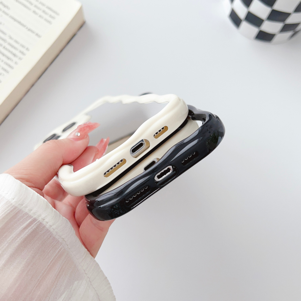 Ốp Điện Thoại Mềm Tráng Gương Họa Tiết Gợn Sóng Cho OPPO Reno 4 5 6 7 7SE 8 Pro Pro +