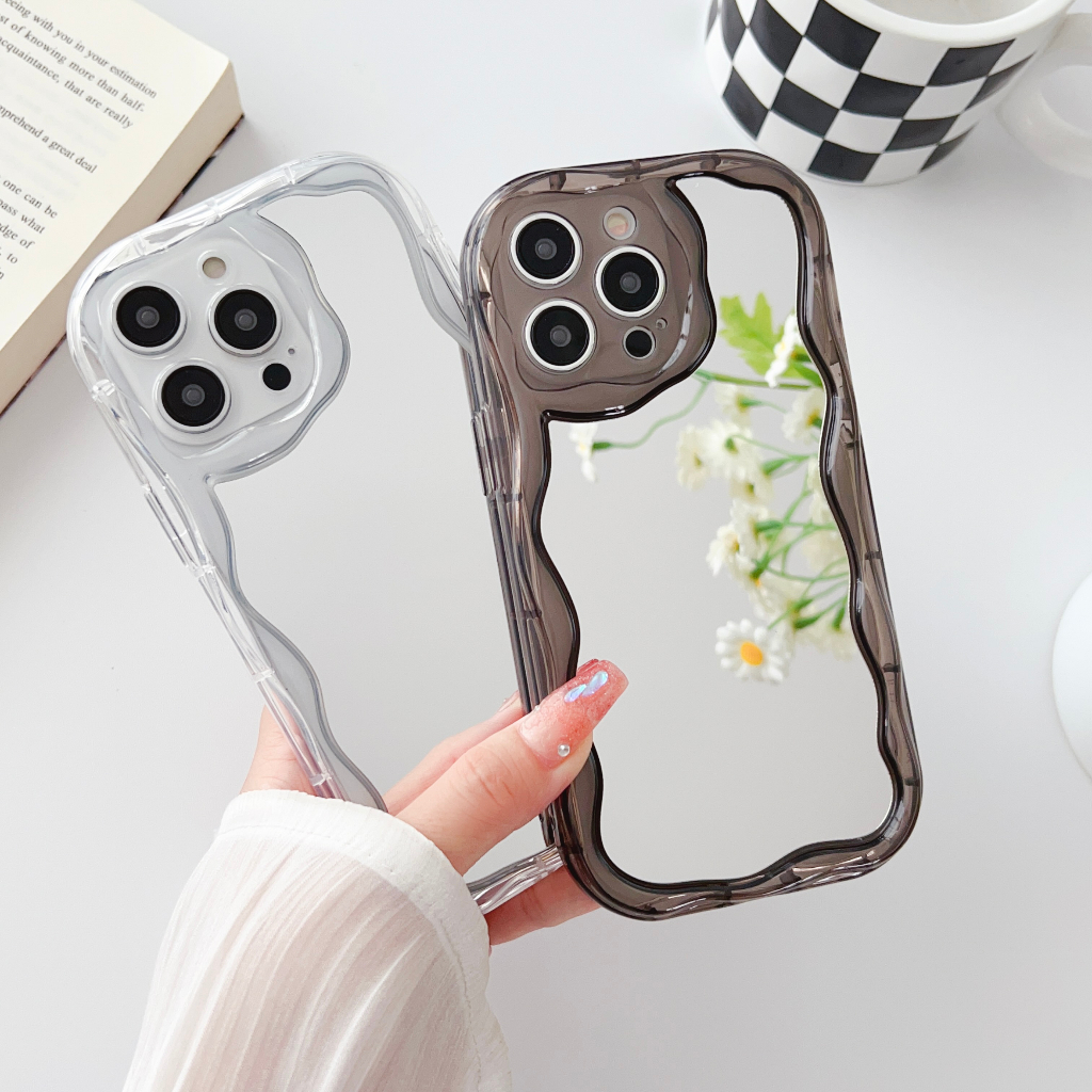 Ốp Điện Thoại Mềm Tráng Gương Họa Tiết Gợn Sóng Cho OPPO Reno 4 5 6 7 7SE 8 Pro Pro +