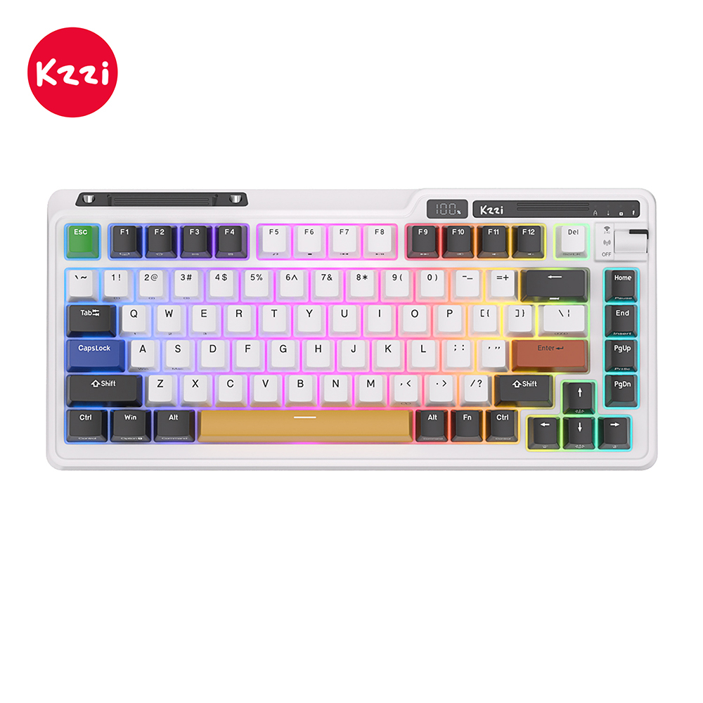 Kzzi Bàn Phím Cơ gaming kezhi k75 pro Không Dây 80% rgb Chất Lượng Cao