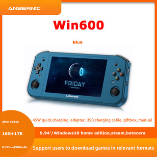 Anbernic Bộ Máy Chơi game Cầm Tay Cổ Điển win600 1tb + 16gb win11 Batik 5.94 Pcxbox360,ps3,3ds, ps2,wii ,psp