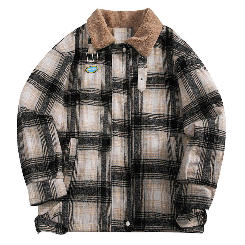 Áo Sơ Mi cotton Dày Dặn Dáng Rộng In Caro Thời Trang Mùa Đông Cho Nam