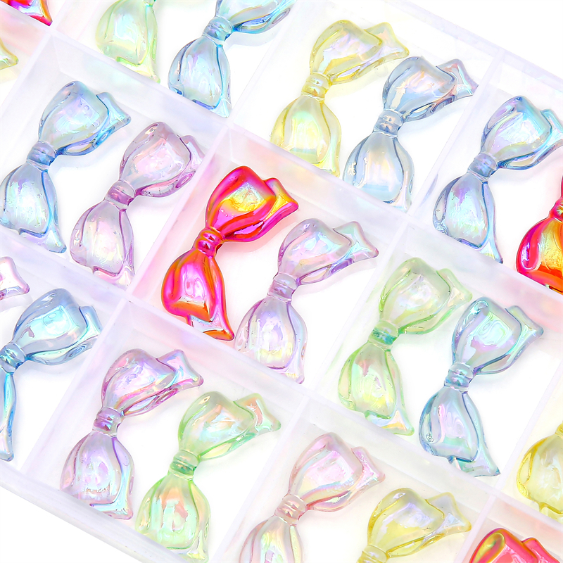 Beadia Túi Hạt Xâu Chuỗi 13 * 29mm Bằng Acrylic Trong Suốt Hình Nơ Nhiều Màu Dùng Làm Trang Sức Thủ Công DIY