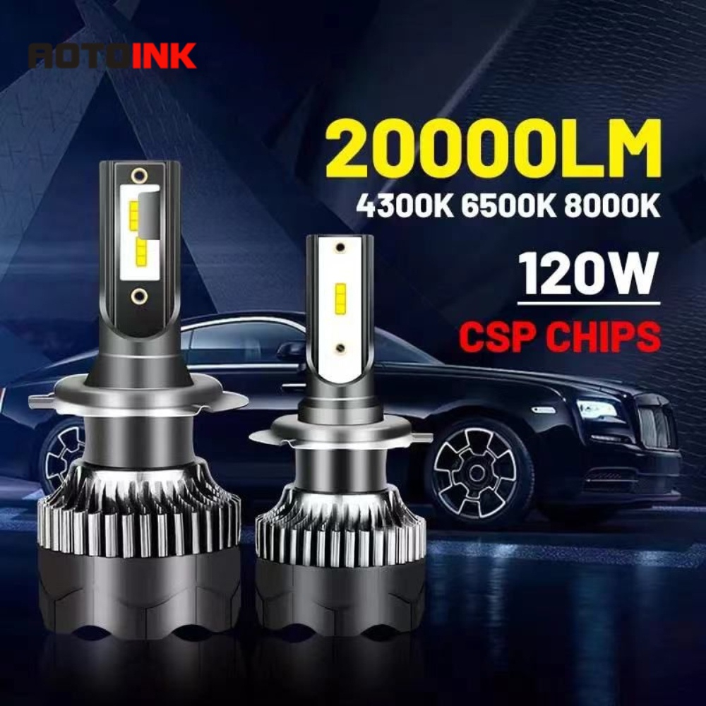 AOTOINK 1 Cặp Đèn Pha LED Ô Tô H4 20000LM Chip CSP H7 H1 H11 Đèn Pha LED H8 H9 9005 9006 120W 4300K 