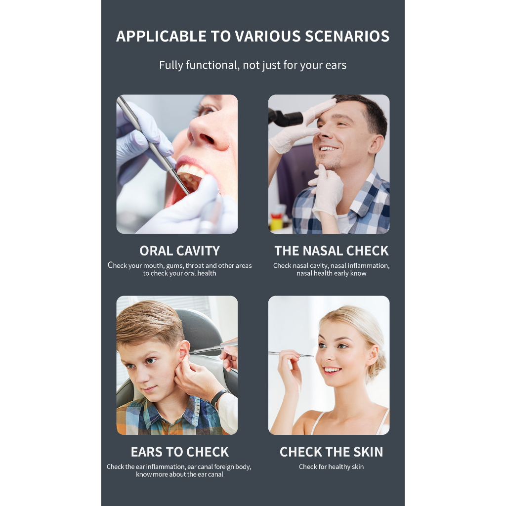 Máy Nội Soi Tai 3.9mm 1080P Kỹ Thuật Số Với Pin Sạc 3 "IPS 3000mAh