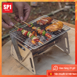 Ready in VN ✔ Bếp nướng than mini gấp Bếp Nướng Bbq mini Phù Hợp Cho Hoạt Động Ngoài Trời