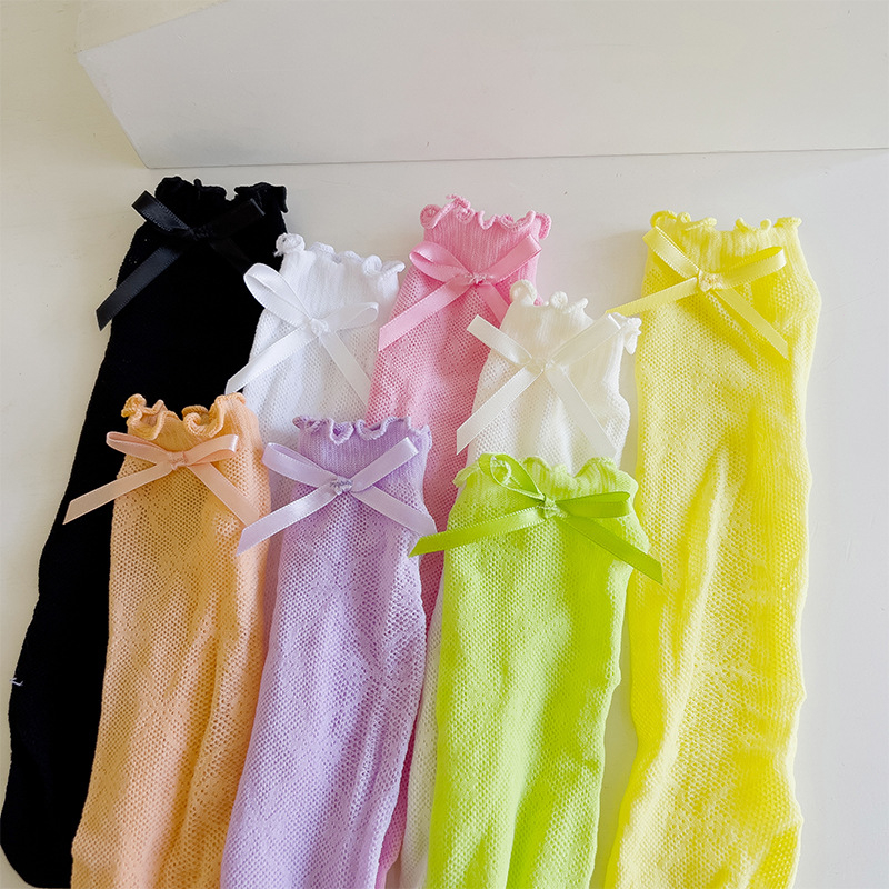 Vớ Phối Ren Đính Nơ Phong Cách Lolita Dễ Thương Cho Bé Gái