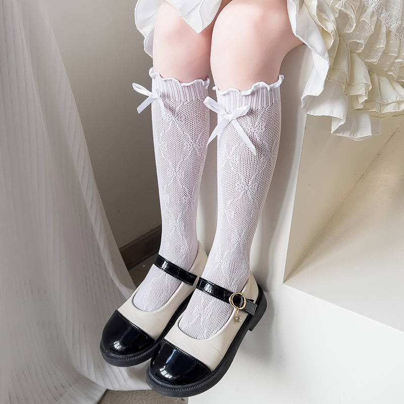 Vớ Phối Ren Đính Nơ Phong Cách Lolita Dễ Thương Cho Bé Gái