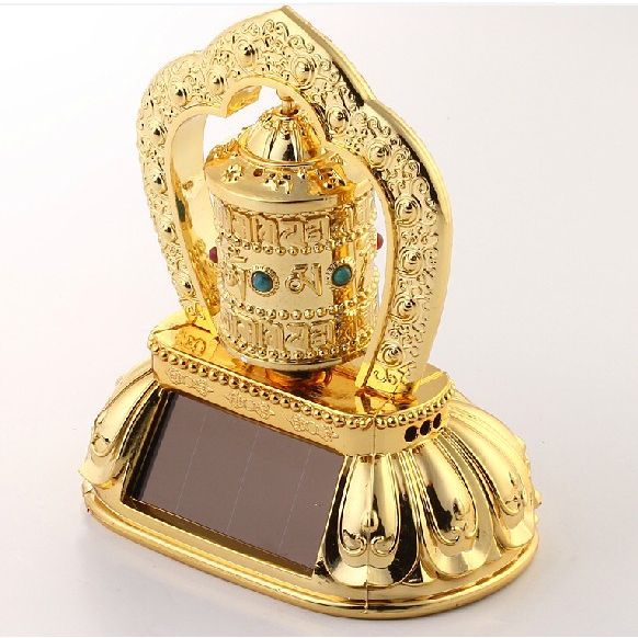 Đồ Trang Trí Phật Giáo Tây Tạng Cầu Nguyện Quay Năng Lượng Mặt Trời cho Nội Thất Xe Hơi - CoolCar