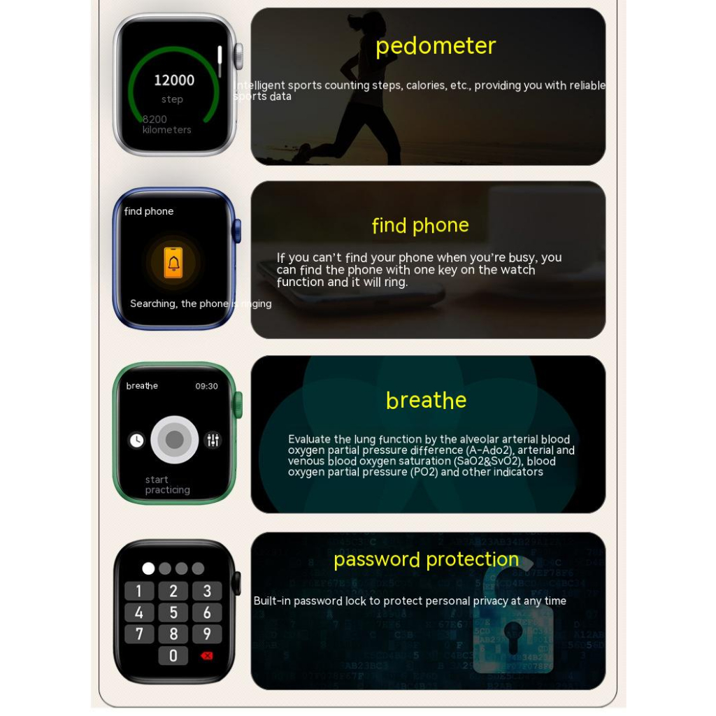 Đồng Hồ Thông Minh t900promax ip68 Màn Hình Cảm Ứng 49mm Chống Thấm Nước Đa Năng