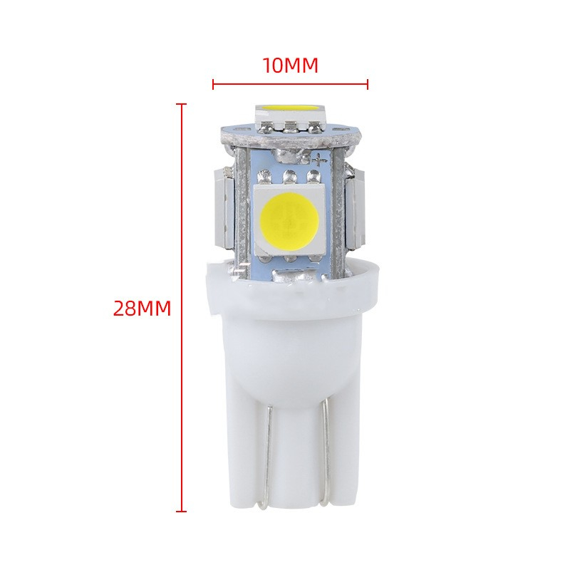Bóng Đèn LED T10 5050 5smd 5W5 12V Gắn Biển Số Xe Hơi Xe Máy
