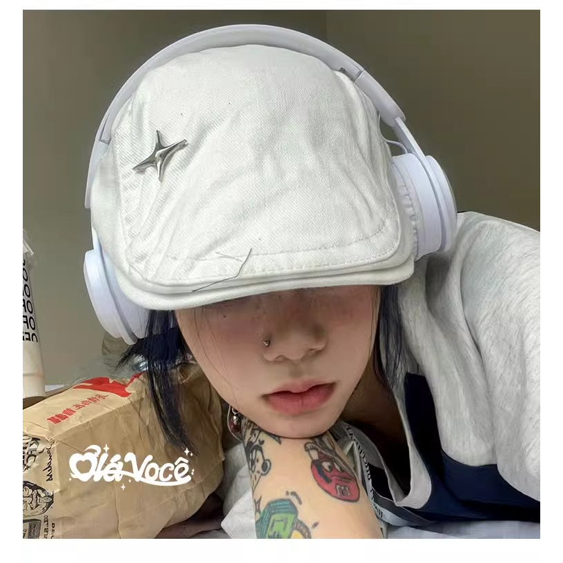 Mũ Công Sở Phong Cách Hong Kong Nhật Bản y2k Cho Nam Nữ