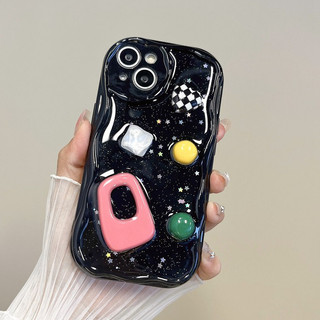 Mới Ốp Điện Thoại Mềm Họa Tiết Kẻ Sọc Màu Đen Cho iphone 14+ plus se 2020 2022 x xsmax xr 11 12 13 14 15pro max apple Shin case
