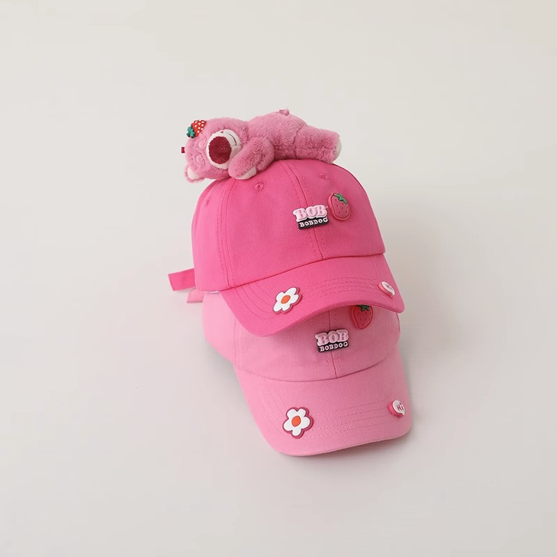 Mũ Lưỡi Trai Chống Nắng Hình Gấu Hồng Dễ Thương Phong Cách Hàn Quốc Cho Bé