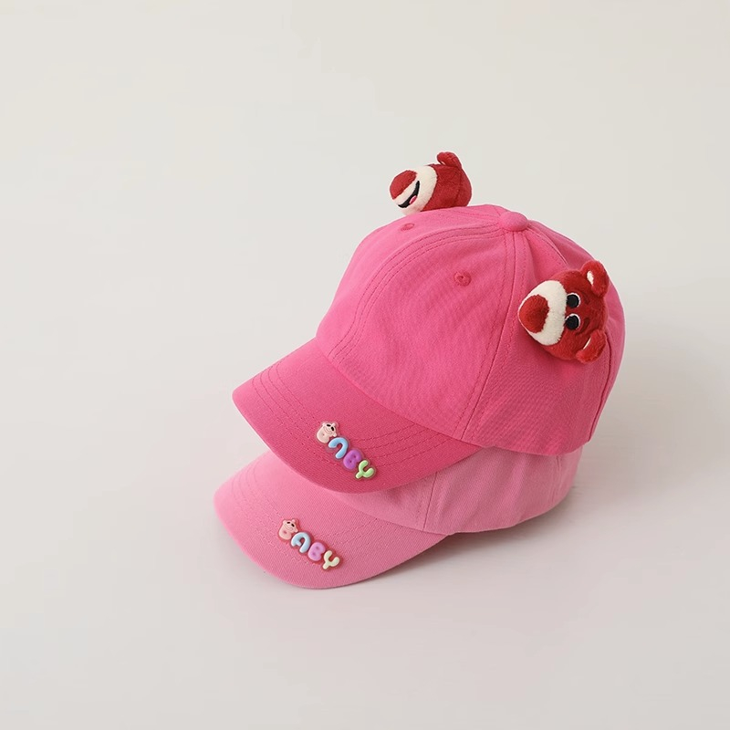 Mũ Lưỡi Trai Chống Nắng Hình Gấu Hồng Dễ Thương Phong Cách Hàn Quốc Cho Bé