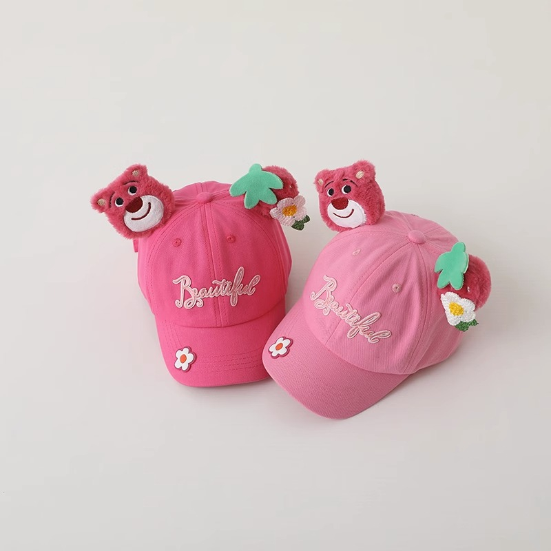 Mũ Lưỡi Trai Chống Nắng Hình Gấu Hồng Dễ Thương Phong Cách Hàn Quốc Cho Bé