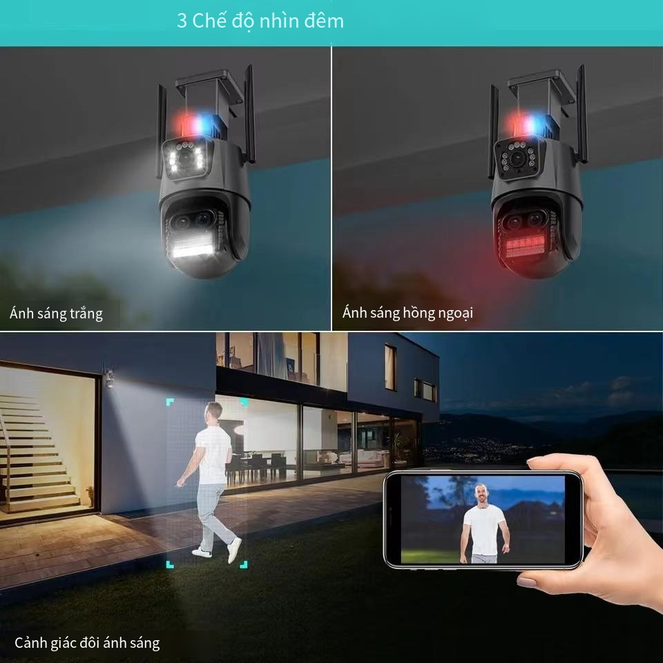 Máy Quay An Ninh 8MP HD 8X Có Thể Zoom In / Out