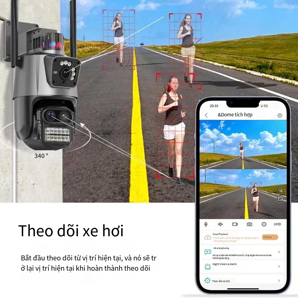 Máy Quay An Ninh 8MP HD 8X Có Thể Zoom In / Out