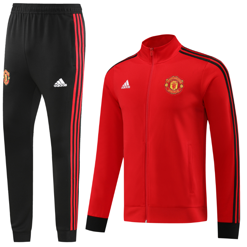 Bộ Áo Khoác Tay Dài + Quần Dài Màu Đỏ Số 23-24 Manchester United Tỉ Lệ 1: 1