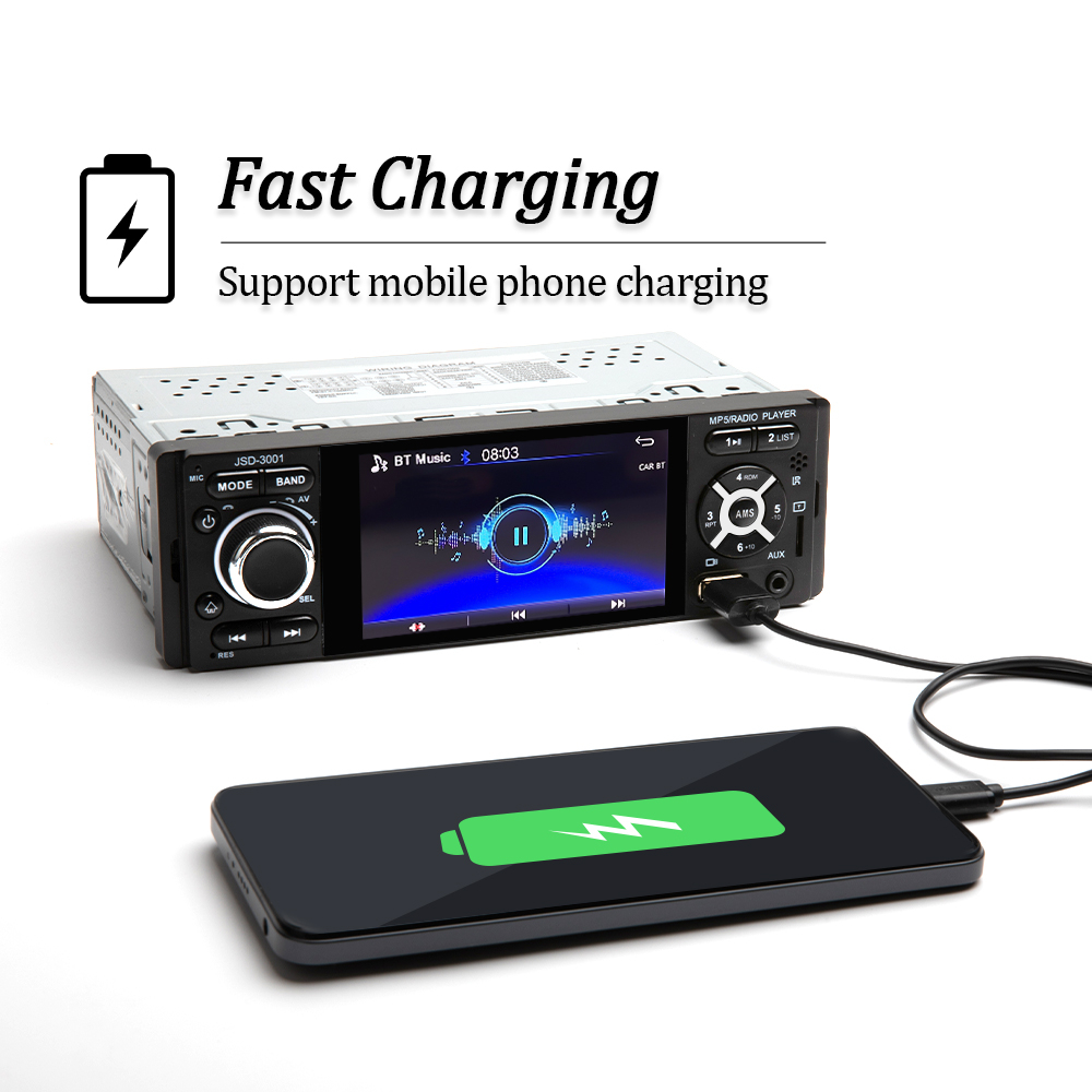 Car radio mp5 ô tô với màn hình cảm ứng âm thanh usb / aux / tf