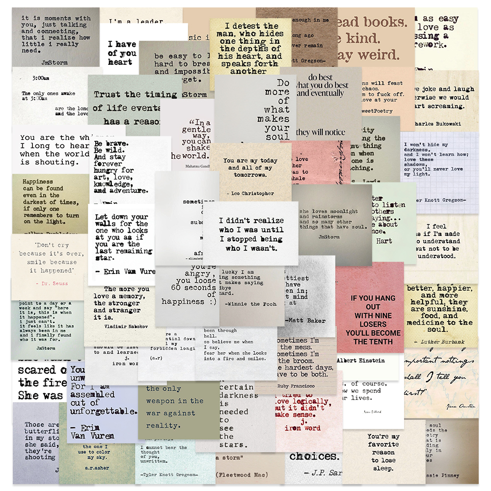 Set 60 Miếng Dán Câu Trích Dẫn Truyền Cảm Hứng Sáng Tạo Chống Thấm Nước