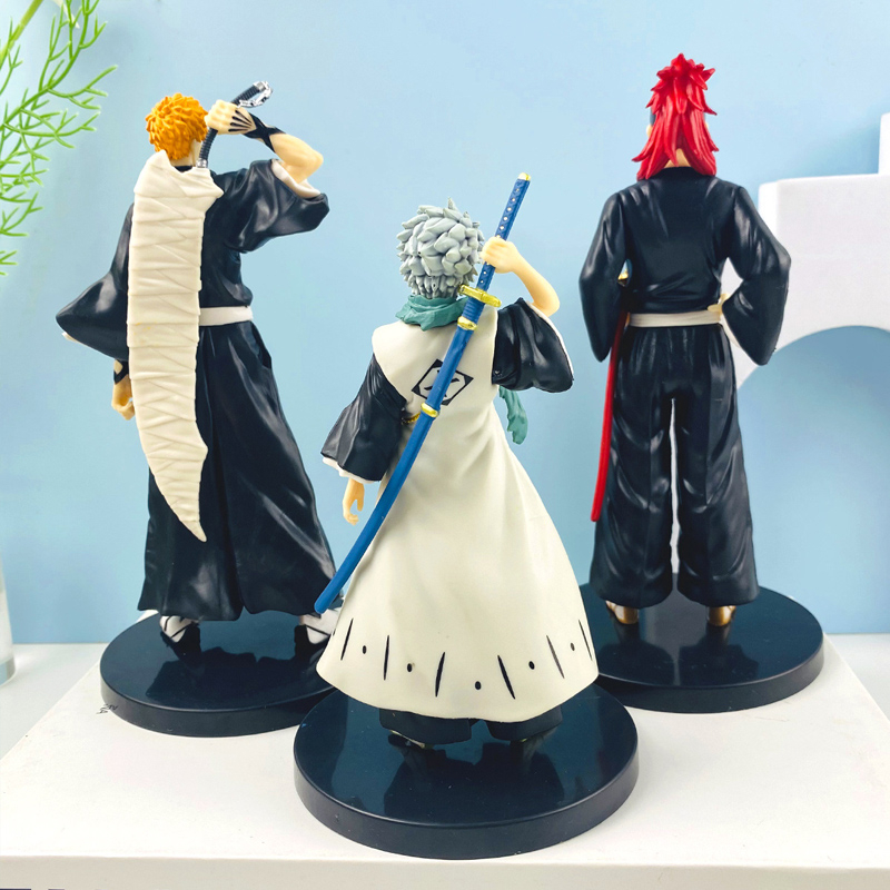 Bộ 3 Mô Hình Nhân Vật Kurosaki Ichigo Hitsugaya Toushirou Bằng PVC 15-18cm