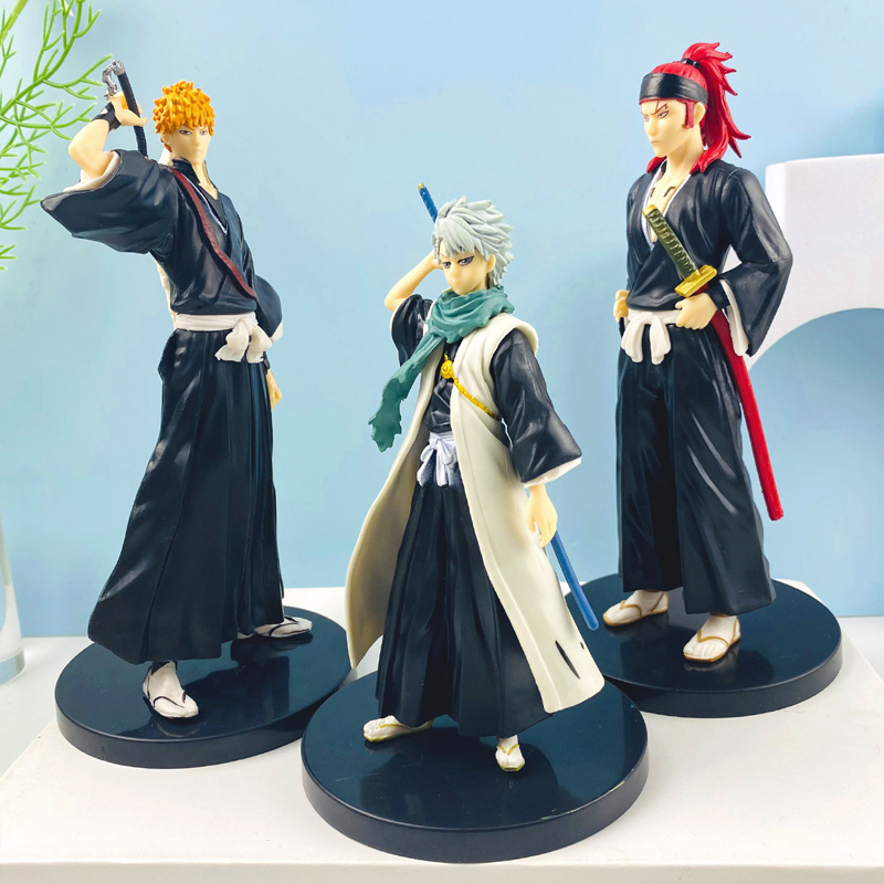 Bộ 3 Mô Hình Nhân Vật Kurosaki Ichigo Hitsugaya Toushirou Bằng PVC 15-18cm