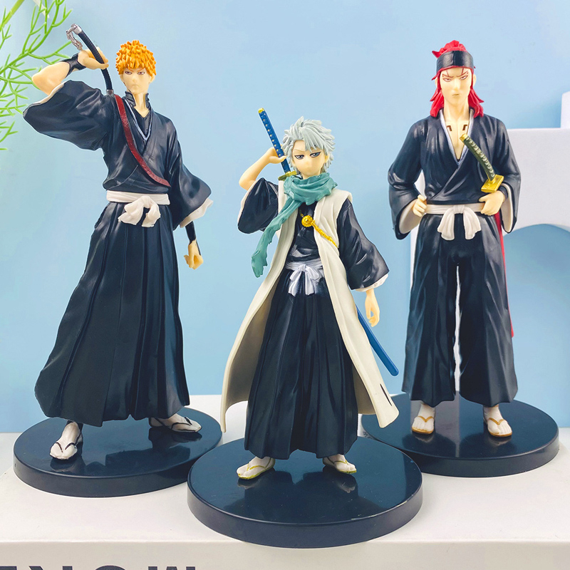 Bộ 3 Mô Hình Nhân Vật Kurosaki Ichigo Hitsugaya Toushirou Bằng PVC 15-18cm