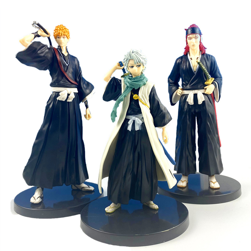 Bộ 3 Mô Hình Nhân Vật Kurosaki Ichigo Hitsugaya Toushirou Bằng PVC 15-18cm