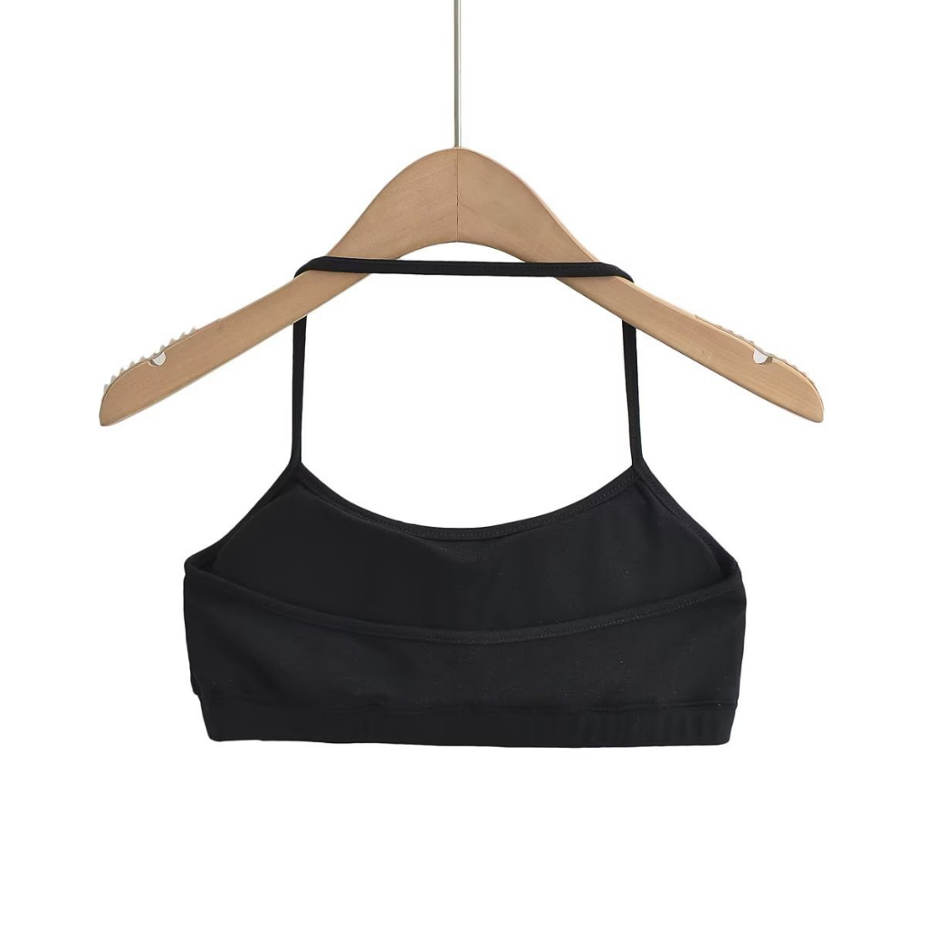 Châu Âu Mỹ ins Hot Girl Cổ Thấp Bé Gái Áo Sơ Mi Đáy Hai Mảnh Bộ Hai Mảnh Màu Sắc Tương Phản Dây Camisole + Áo Ngắn Tay Dài Tay Ôm-Fit Slimmer Look Suit Pure Desire