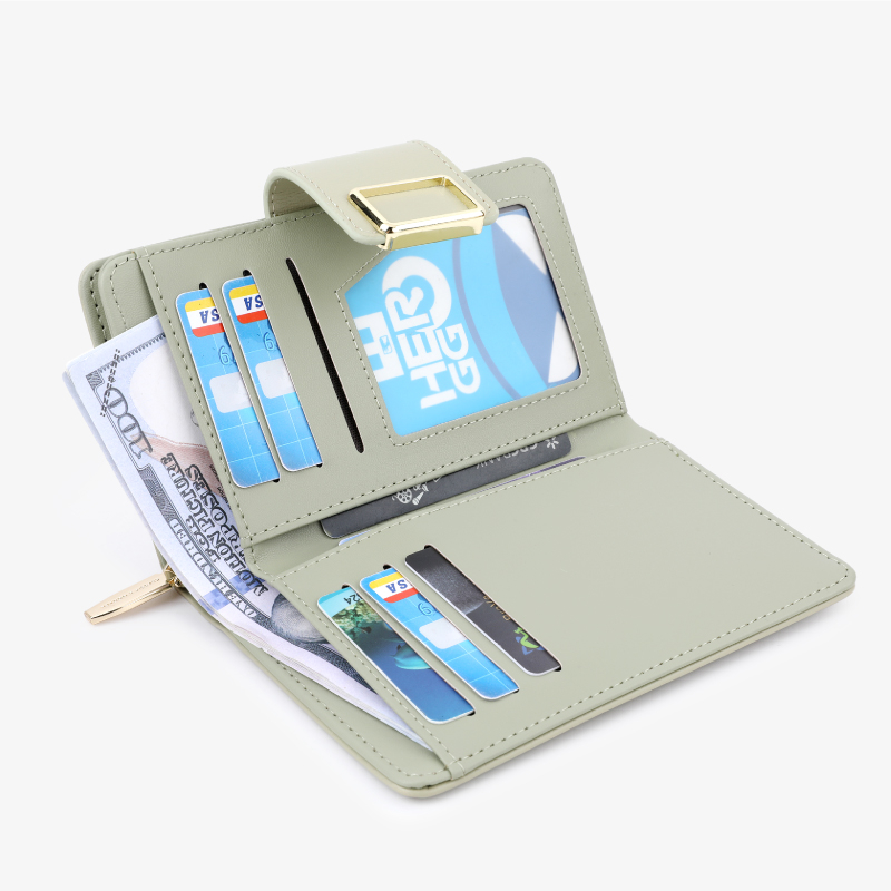 Ví Da PU Màu Trơn Đa Năng Thời Trang Hàn Quốc Cho Nữ